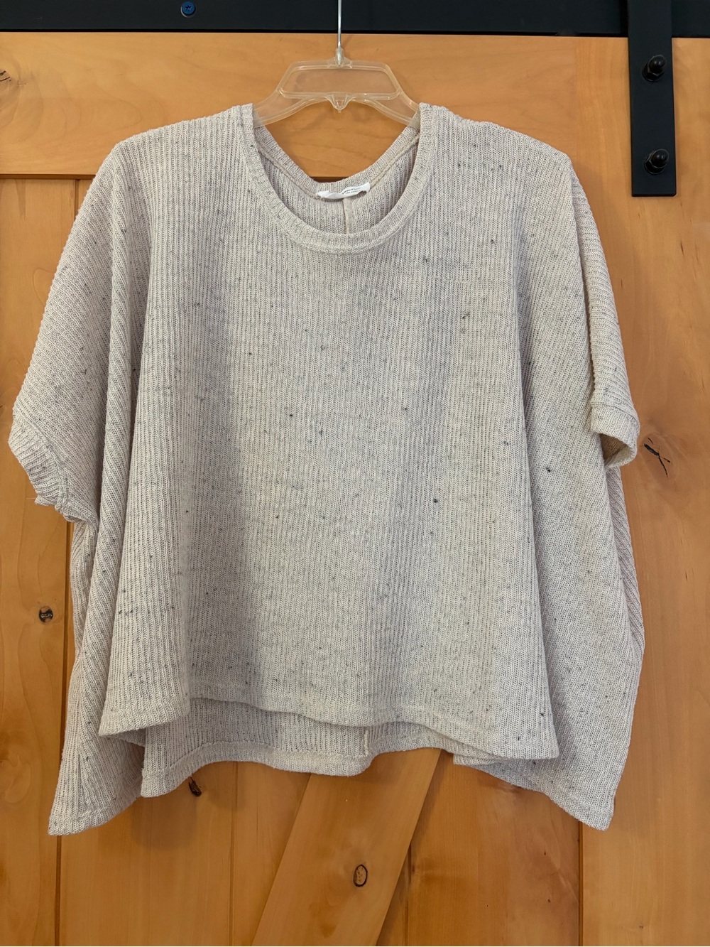 Carly Jean Los Angeles Relaxed Crewneck Sweater in Cream Speckle